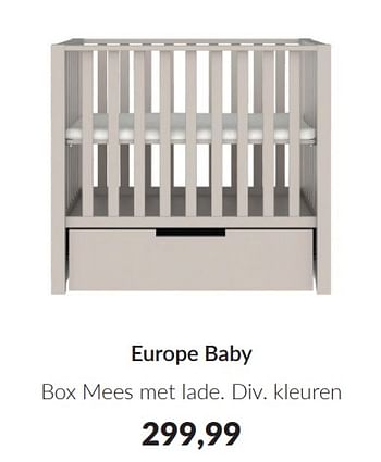 Promoties Europe baby box mees met lade - Europe baby - Geldig van 09/04/2024 tot 13/05/2024 bij BabyPark