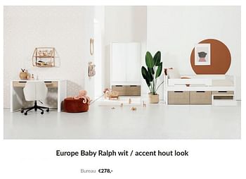 Promotions Europe baby ralph wit - accent hout look bureau - Europe baby - Valide de 09/04/2024 à 13/05/2024 chez BabyPark