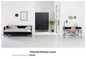Promotions Kidsmill modular zwart bedbank - Kidsmill - Valide de 09/04/2024 à 13/05/2024 chez BabyPark