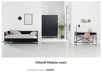 Promotions Kidsmill modular zwart kledingkast 2-deurs - Kidsmill - Valide de 09/04/2024 à 13/05/2024 chez BabyPark