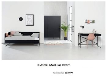 Promoties Kidsmill modular zwart nachtkastje - Kidsmill - Geldig van 09/04/2024 tot 13/05/2024 bij BabyPark