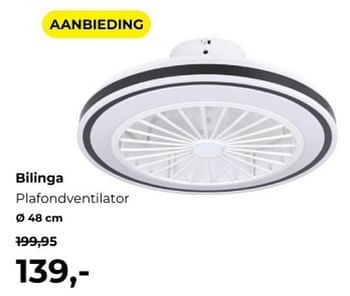 Promoties Bilinga plafondventilator - Huismerk - Lampidee - Geldig van 01/04/2024 tot 31/05/2024 bij Lampidee