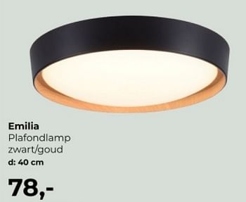 Promotions Emilia plafondlamp zwart goud - Produit Maison - Lampidee - Valide de 01/04/2024 à 31/05/2024 chez Lampidee