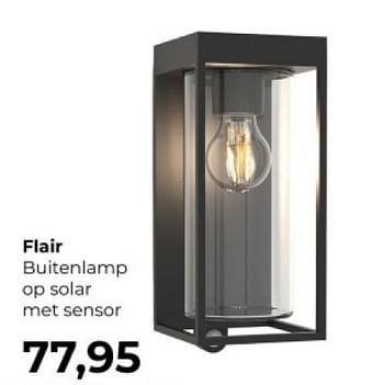 Promoties Flair buitenlamp op solar met sensor - Huismerk - Lampidee - Geldig van 01/04/2024 tot 31/05/2024 bij Lampidee