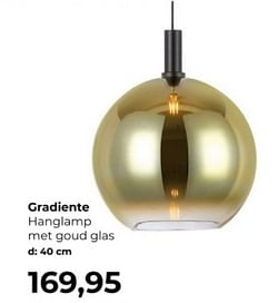 Gradiente hanglamp met goud glas