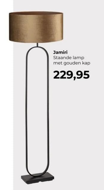 Promotions Jamiri staande lamp met gouden kap - Produit Maison - Lampidee - Valide de 01/04/2024 à 31/05/2024 chez Lampidee