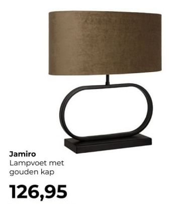 Promotions Jamiro lampvoet met gouden kap - Produit Maison - Lampidee - Valide de 01/04/2024 à 31/05/2024 chez Lampidee