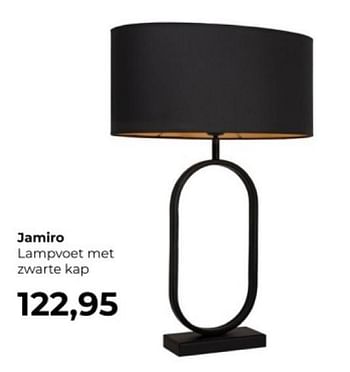 Promotions Jamiro lampvoet met zwarte kap - Produit Maison - Lampidee - Valide de 01/04/2024 à 31/05/2024 chez Lampidee