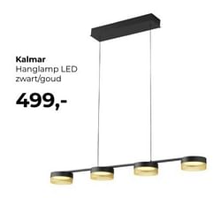 Kalmar hanglamp led zwart goud
