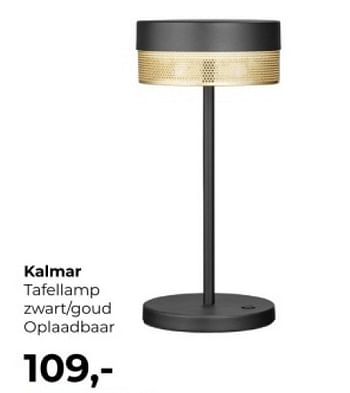 Promoties Kalmer tafellamp zwart goud oplaadbaar - Huismerk - Lampidee - Geldig van 01/04/2024 tot 31/05/2024 bij Lampidee