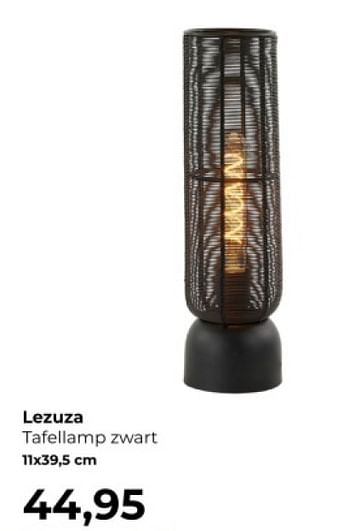 Promotions Lezuza tafellamp zwart - Produit Maison - Lampidee - Valide de 01/04/2024 à 31/05/2024 chez Lampidee