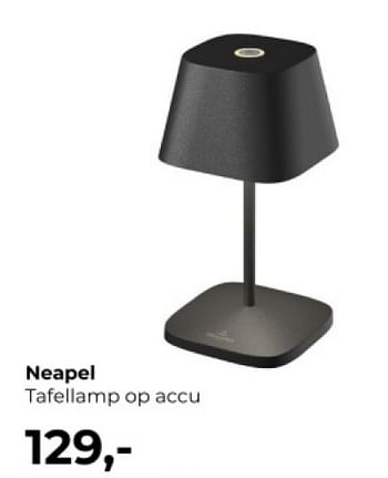 Promotions Neapel tafellamp op accu - Produit Maison - Lampidee - Valide de 01/04/2024 à 31/05/2024 chez Lampidee