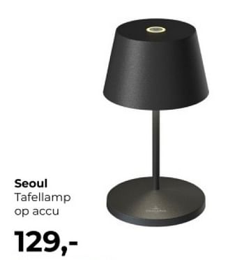 Promotions Seoul tafellamp op accu - Produit Maison - Lampidee - Valide de 01/04/2024 à 31/05/2024 chez Lampidee