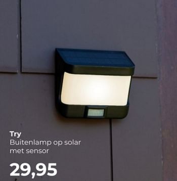 Promoties Try buitenlamp op solar met sensor - Huismerk - Lampidee - Geldig van 01/04/2024 tot 31/05/2024 bij Lampidee