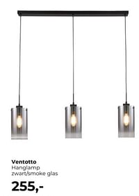 Ventotto hanglamp zwart smoke glas-Huismerk - Lampidee
