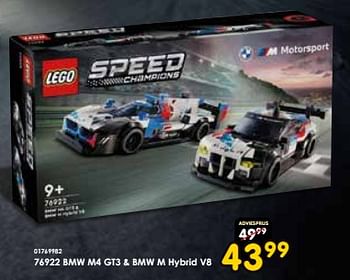 Promoties 76922 bmw m4 gt3 + bmw m hybrid v8 - Lego - Geldig van 30/03/2024 tot 28/04/2024 bij ToyChamp