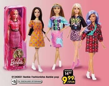 Promoties Barbie fashionistas barbie pop - Mattel - Geldig van 30/03/2024 tot 28/04/2024 bij ToyChamp