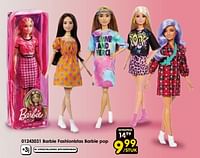 Promoties Barbie fashionistas barbie pop - Mattel - Geldig van 30/03/2024 tot 28/05/2024 bij ToyChamp