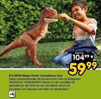 Promotions Mega grote carnotaurus toro - Jurassic World - Valide de 30/03/2024 à 28/04/2024 chez ToyChamp