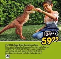 Promoties Mega grote carnotaurus toro - Jurassic World - Geldig van 30/03/2024 tot 28/05/2024 bij ToyChamp