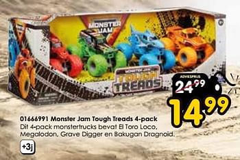 Promoties Monster jam tough treads 4-pack - Monster Jam - Geldig van 30/03/2024 tot 28/04/2024 bij ToyChamp