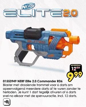 Promotions Nerf elite 2.0 commander rd6 - Nerf - Valide de 30/03/2024 à 28/04/2024 chez ToyChamp