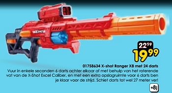 Promoties X-shot ranger x8 met 24 darts - X-Shot - Geldig van 30/03/2024 tot 28/04/2024 bij ToyChamp