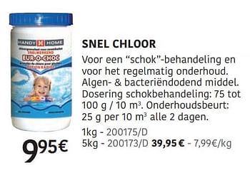 Promoties Snel chloor - Huismerk - HandyHome - Geldig van 04/04/2024 tot 30/06/2024 bij HandyHome