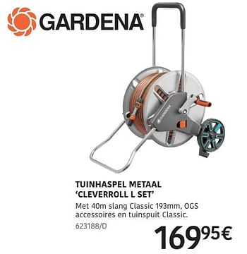 Promoties Tuinhaspel metaal cleverroll l set - Gardena - Geldig van 04/04/2024 tot 30/06/2024 bij HandyHome