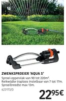 Promoties Zwenksproeier aqua s - Gardena - Geldig van 04/04/2024 tot 30/06/2024 bij HandyHome