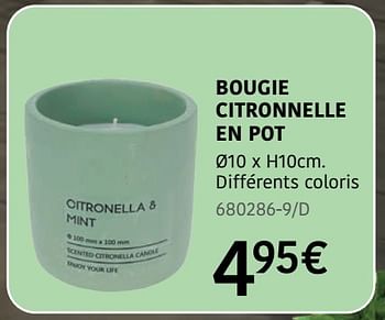 Promoties Bougie citronnelle en pot - Huismerk - HandyHome - Geldig van 04/04/2024 tot 30/06/2024 bij HandyHome