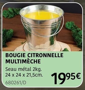 Promoties Bougie citronnelle multimèche - Huismerk - HandyHome - Geldig van 04/04/2024 tot 30/06/2024 bij HandyHome