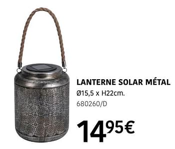 Promoties Lanterne solar métal - Huismerk - HandyHome - Geldig van 04/04/2024 tot 30/06/2024 bij HandyHome