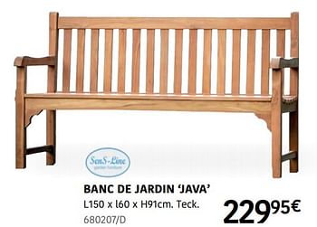 Promotions Banc de jardin java - Sens-Line - Valide de 04/04/2024 à 30/06/2024 chez HandyHome