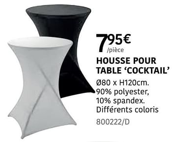 Promoties Housse pour table cocktail - Huismerk - HandyHome - Geldig van 04/04/2024 tot 30/06/2024 bij HandyHome