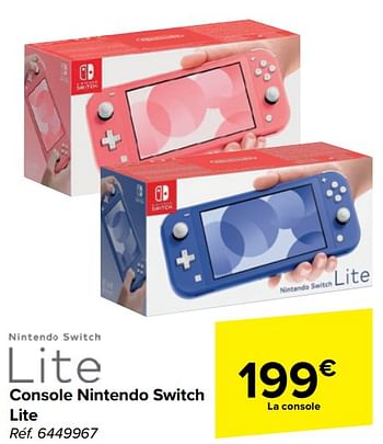 Promotions Console nintendo switch lite - Nintendo - Valide de 10/04/2024 à 22/04/2024 chez Carrefour