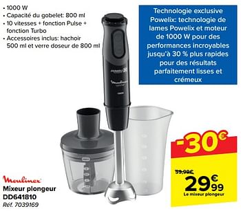 Promoties Moulinex mixeur plongeur dd641810 - Moulinex - Geldig van 10/04/2024 tot 22/04/2024 bij Carrefour