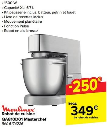 Promoties Moulinex robot de cuisine qa810d01 masterchef - Moulinex - Geldig van 10/04/2024 tot 22/04/2024 bij Carrefour