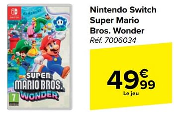 Promotions Nintendo switch super mario bros. wonder - Nintendo - Valide de 10/04/2024 à 22/04/2024 chez Carrefour
