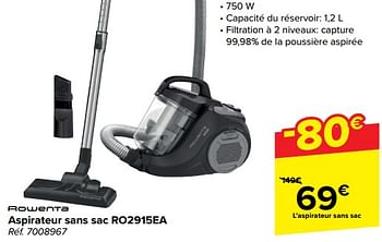 Promoties Rowenta aspirateur sans sac ro2915ea - Rowenta - Geldig van 10/04/2024 tot 22/04/2024 bij Carrefour