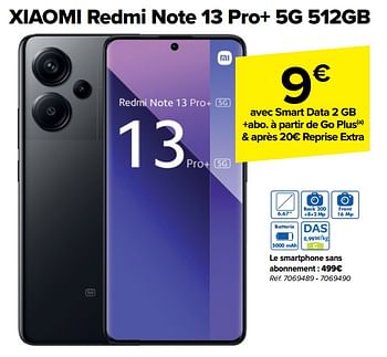 Promoties Xiaomi redmi note 13 pro+ 5g 512gb - Xiaomi - Geldig van 10/04/2024 tot 22/04/2024 bij Carrefour