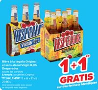 Promotions Bière à la tequila original et sans alcool virgin 0,0% desperados - Desperados - Valide de 10/04/2024 à 22/04/2024 chez Carrefour