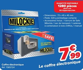 Promoties Coffre électronique - Milockie - Geldig van 10/04/2024 tot 22/04/2024 bij Carrefour