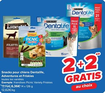Promotions Snacks pour chiens friandises picnic variety friskies - Purina - Valide de 10/04/2024 à 22/04/2024 chez Carrefour
