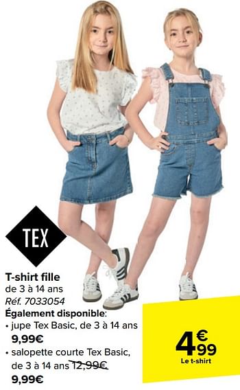 Promotions T-shirt fille - Tex - Valide de 10/04/2024 à 22/04/2024 chez Carrefour