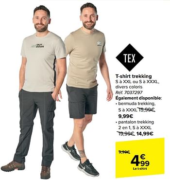 Promoties T-shirt trekking - Tex - Geldig van 10/04/2024 tot 22/04/2024 bij Carrefour