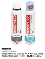 Promotions Borotalco tout l`assortiment - Borotalco - Valide de 10/04/2024 à 23/04/2024 chez Colruyt