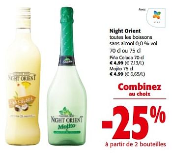 Promoties Night orient toutes les boissons - Night orient - Geldig van 10/04/2024 tot 23/04/2024 bij Colruyt