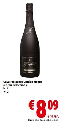 Promoties Cava freixenet cordon negro gran selección brut - Freixenet - Geldig van 10/04/2024 tot 23/04/2024 bij Colruyt