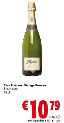 Promoties Cava freixenet vintage reserva brut nature - Freixenet - Geldig van 10/04/2024 tot 23/04/2024 bij Colruyt